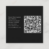Cartes de visite de Carré de code QR Abstrait noir (Dos)