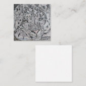 Cartes de visite de carré de léopard de neige, (Devant / Derrière)