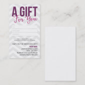 Cartes de visite de carte de certificat-prime (Devant / Derrière)