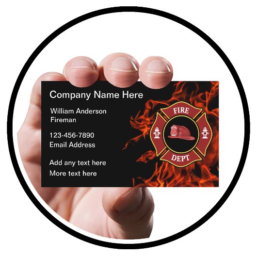 Cartes de visite de caserne de pompiers