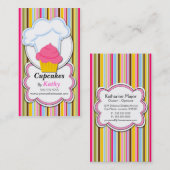 Cartes de visite de casquette de petit gâteau et (Devant / Derrière)