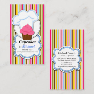 Cartes de visite de casquette de petit gâteau et