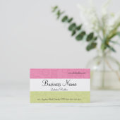 Cartes de visite de cercles de rose et de vert 2 (Debout devant)