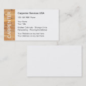 Cartes de visite de charpentier (Devant / Derrière)