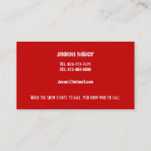 Cartes de visite de chasse-neige (Dos)