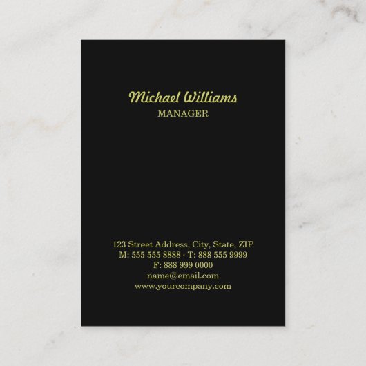 Cartes de visite de chat noir (Dos)