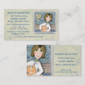 Cartes de visite de chat persan de vétérinaire et (Devant / Derrière)