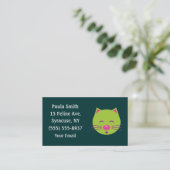 Cartes de visite de Chat Vert Sleepy (Debout devant)