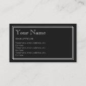 Cartes de visite de chauffeur "de film silencieux" (Dos)