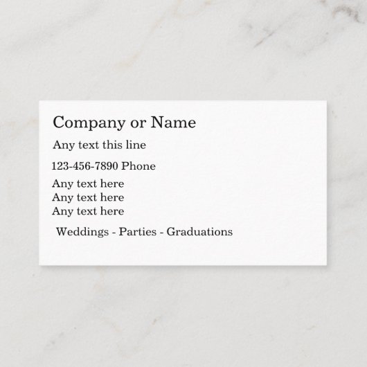 Cartes de visite de chauffeur Limo Classy (Dos)