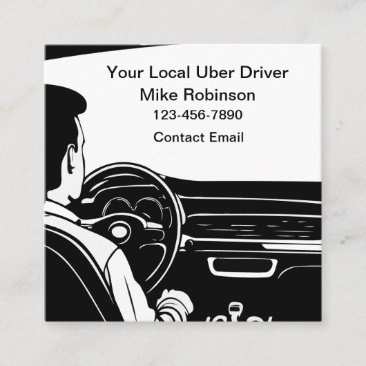 Cartes de visite de chauffeur Uber local simple th (Devant)
