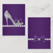 Cartes de visite de chaussures violet haute talon (Devant / Derrière)