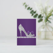 Cartes de visite de chaussures violet haute talon (Debout devant)