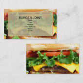 Cartes de visite de cheeseburger (Devant / Derrière)