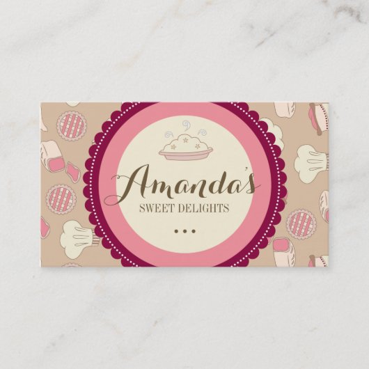 Cartes de visite de chef de pâtisserie d'amusement (Devant)