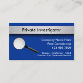 Cartes de visite de chercheur privé (Devant)