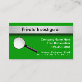 Cartes de visite de chercheur privé (Devant)