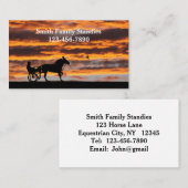Cartes de visite de chevaux de Trot standard (Devant / Derrière)
