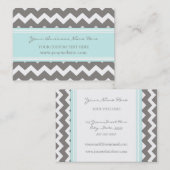 Cartes de visite de Chevron de gris bleu rétros (Devant / Derrière)