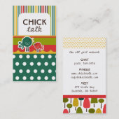 Cartes de visite de Chick Talk (Devant / Derrière)