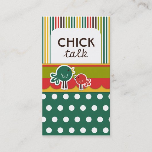 Cartes de visite de Chick Talk (Devant)