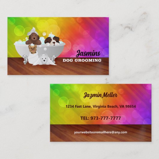 Cartes de visite de chiens (Devant / Derrière)