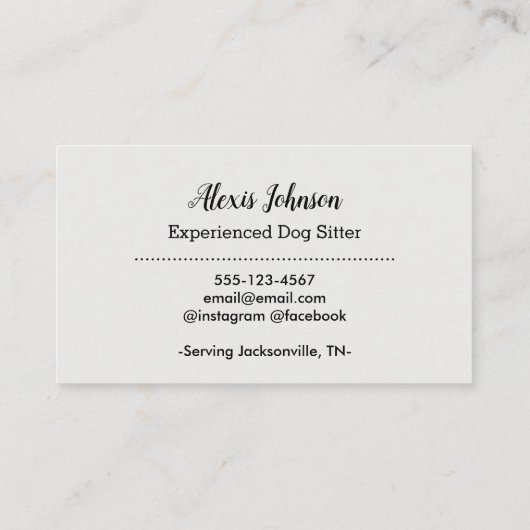 Cartes de visite de chiens (Dos)