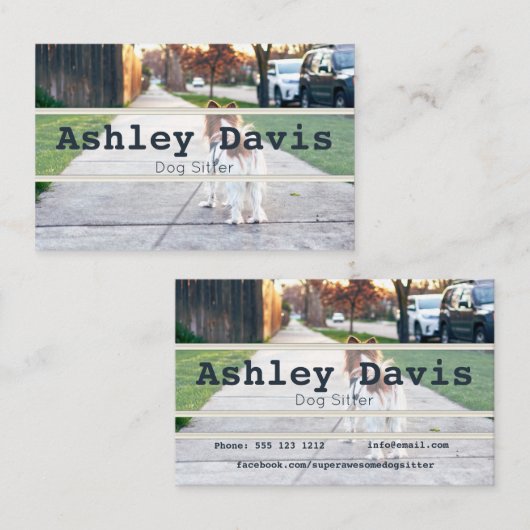 Cartes de visite de chiens (Devant / Derrière)