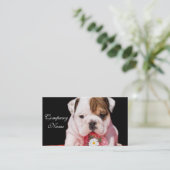 Cartes de visite de chiot du bouledogue de (Debout devant)