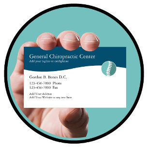 Cartes de visite de chiropracteur emblème moderne