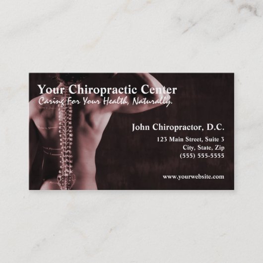 Cartes de visite de chiropractie de chiroprakteur (Devant)