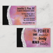 Cartes de visite de chiropractie d'épine (Devant / Derrière)