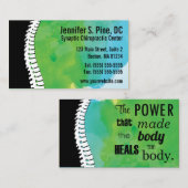 Cartes de visite de chiropractie d'épine (Devant / Derrière)