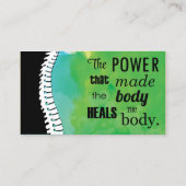 Cartes de visite de chiropractie d'épine (Dos)