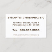 Cartes de visite de chiroprakteur (Dos)