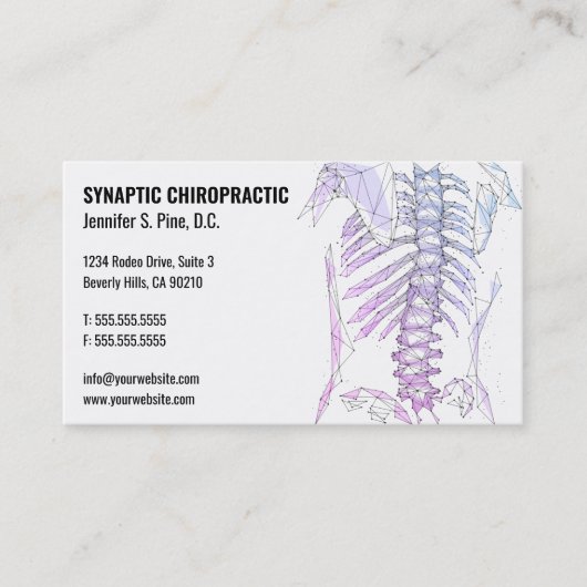 Cartes de visite de chiropratique de la colonne ve (Devant)