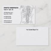 Cartes de visite de chiropratique de la colonne ve (Devant / Derrière)