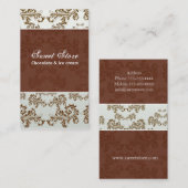 Cartes de visite de chocolat (Devant / Derrière)