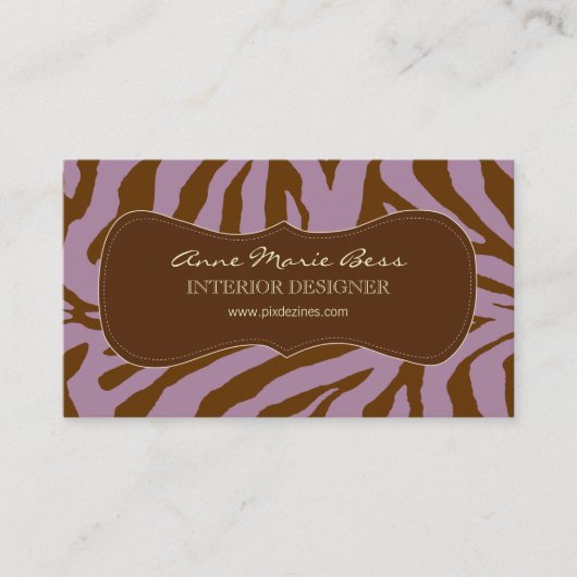 Cartes de visite de chocolat Zebra Lavender (Devant)