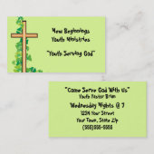 Cartes de visite de chrétien de croix et de vigne (Devant / Derrière)