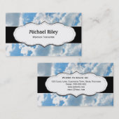 Cartes de visite de cieux bleus et de nuages (Devant / Derrière)