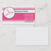 Cartes de visite de cintrage rose blanc (Devant / Derrière)
