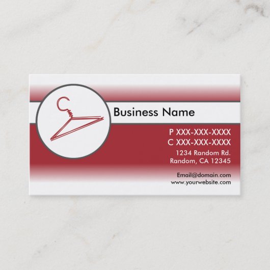 Cartes de visite de cintre blanc rouge (Devant)