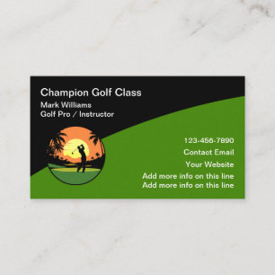 Cartes de visite de classe d'instructeur de golf c