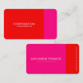 cartes de visite de classe rouge et rose (Devant / Derrière)