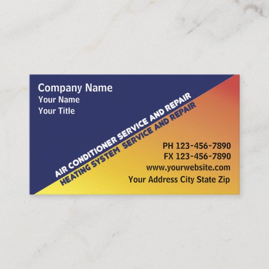Cartes de visite de climatisation (Devant)