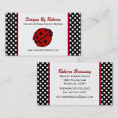 Cartes de visite de coccinelle et de pois (Devant / Derrière)