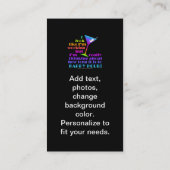 Cartes de visite de cocktail - combien de temps à (Dos)