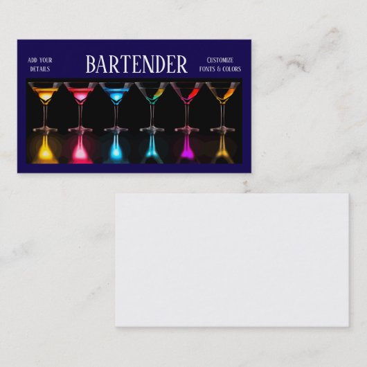 Cartes de visite de cocktail de barbare Mixologist (Devant / Derrière)