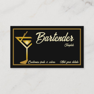 Cartes de visite de cocktail de barbare Mixologist
